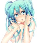  aqua_eyes aqua_hair bad_id bad_pixiv_id hatsune_miku long_hair lowres maya_(many_pictures) smile solo topless twintails vocaloid 