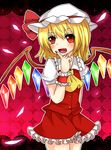  bad_id bad_pixiv_id blonde_hair fang flandre_scarlet hat red_eyes solo touhou wings yuria_(kittyluv) 