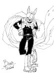 ambiguous_gender anthro boo3 boots clothing eyewear footwear gloves goggles hair handwear jumpsuit lagomorph leporid long_hair mammal mask monochrome nonbinary_(lore) rabbit scarf shoes slim solo spex_(boo3) superhero