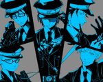  ao_no_exorcist fang group gun male miwa_konekomaru okumura_rin okumura_yukio shima_renzou suguro_ryuji weapon 