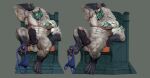 3d_(artwork) abs anthro armpit_hair asian_clothing balls biceps big_penis body_hair borisin canid canine clothing digital_media_(artwork) east_asian_clothing erection fundoshi fur genitals glans honkai:_star_rail hoolay_(honkai:_star_rail) japanese_clothing justgruff knot knotted_penis male mammal mask mihoyo muscular muscular_anthro muscular_male navel nipples nude pawpads paws pecs penis underwear white_body white_fur