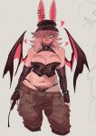 2025 alternative_fashion anthro archived_source armwear bare_shoulders bat bdsm bdsm_gear bedroom_eyes belly big_breasts black_armwear black_clothing black_corset black_elbow_gloves black_gloves black_handwear black_hat black_headwear black_leather black_thong black_underwear black_wings bottomwear bottomwear_down bracelet breast_squish breasts bridge_piercing brown_bottomwear brown_clothing brown_pants cargo_pants chest_tuft closed_smile clothed clothing collar corset crotch_tuft dominant dominant_female dominatrix dot_pupils ear_piercing elbow_gloves eye_bags eyelashes eyeliner facial_piercing female female_anthro fingerless_gloves fur glistening glistening_clothing glistening_gloves glistening_handwear gloves grey_background hair hair_over_eye halter_top handwear hat headgear headwear heart_symbol heather_(wolfertinger) helix_piercing hi_res holding_object holding_whip industrial_piercing intimidation jewelry lagomorph leather leather_clothing leather_corset leather_gloves leather_handwear leather_hat leather_headgear leather_headwear leather_lingerie leather_topwear leporid licking licking_lips lingerie lip_piercing lip_ring long_ears makeup mammal mascara medium_hair membrane_(anatomy) membranous_wings messy_hair mouth_closed multicolored_wings narrowed_eyes nose_piercing pants pants_down partially_clothed piercing pink_belly pink_body pink_breasts pink_fur pink_hair pink_inner_ear pink_wings pinup pockets pointy_ears portrait pose pubes rabbit rabbit_ears ring_piercing sagging_pants seductive shaded shadowed_eyes shirtless_anthro shirtless_female simple_background slim_anthro slim_female small_waist smile soft_shading solo spiked_bracelet spiked_collar spikes squish standing thong three-quarter_portrait tongue tongue_out topwear torn_wing tuft underwear whip wide_hips wings wolfertinger y_nose