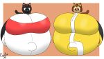 2026 absurd_res anthro belly big_belly big_butt big_navel black_body black_bottomwear black_clothing black_ears black_pants black_tail border both_pregnant bottomwear bra brown_background brown_body brown_ears brown_hair brown_tail butt clothing colored digital_media_(artwork) domestic_cat duo eyewear eyewear_on_head felid feline felis female footwear gameoverse glitch_productions goggles goggles_on_head green_eyes hair hi_res huge_belly huge_butt huge_navel hyper hyper_belly hyper_butt hyper_navel hyper_pregnancy kayce_(commander64) kit_bodega looking_at_belly looking_at_own_belly looking_down looking_down_at_self mammal multicolored_body multiple_pregnancies navel navel_outline open_mouth open_smile outie_navel pants pink_inner_ear pink_nose pregnant pregnant_anthro pregnant_female reathe red_bra red_clothing red_eyes red_footwear red_mouth red_shoes red_underwear shaded shoes signature simple_background sitting smile tail three-quarter_view tight_clothing topwear two_tone_body underwear white_body white_border yellow_clothing yellow_eyewear yellow_goggles yellow_sclera yellow_topwear