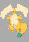 2026 3_fingers absurd_res ankle_tuft areola arm_tuft balls big_breasts big_penis big_wings blush bodily_fluids breasts claws darkened_balls darkened_genitalia darkened_penis eyes_closed feral fingers flying generation_9_pokemon genital_fluids genitals grey_background gynomorph head_wings hi_res horn intersex leg_tuft lighter_belly mega_dragonite mega_evolution nintendo nipples orange_body orange_skin orange_tail penis pink_areola pink_nipples pokemon pokemon_(species) precum precum_on_penis precum_squirt shoulder_tuft simple_background snout solo solterv steamy_penis tail tail_orb thick_tail tuft unusual_wing_placement white_claws wings yellow_horn yellow_wings