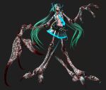 2026 3_fingers 3d_(artwork) accessory animal_humanoid aquatic aquatic_humanoid arthropod arthropod_humanoid autodesk_3ds_max_(artwork) belt big_feet big_hands black_bottomwear black_clothing black_skirt blue_necktie bottomwear breasts calne_ca claws clothed clothing cosplay crab_humanoid crustacean crustacean_humanoid deino_(artist) digital_media_(artwork) electronics eyelashes feet female fingers full-length_portrait grey_background grey_clothing grey_shirt grey_topwear hair hair_accessory hair_ribbon hatsune_miku headphones humanoid long_arms long_fingers long_hair long_legs looking_at_viewer medium_breasts navel necktie no_bra open_clothing open_shirt open_topwear pleated_skirt portrait ribbons shirt simple_background skirt solo spikes spikes_(anatomy) teal_eyelashes teal_eyes teal_hair topwear twintails_(hairstyle) vocaloid yamaha_corporation