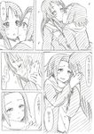  akiyama_mio blush closed_eyes comic crying greyscale k-on! kanbayashi_makoto kiss monochrome multiple_girls school_uniform tainaka_ritsu tears translated yuri 