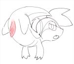 2024 animal_genitalia biped bipedal_feral bodily_fluids digital_drawing_(artwork) digital_media_(artwork) feral generation_5_pokemon genital_fluids genital_slit genitals kirichiiii looking_back low-angle_view male nintendo penis pink_penis pokemon pokemon_(species) precum raised_tail sketch snivy solo spot_color tail tapering_penis