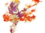  cat clothed clothing feline female fire high_heels mammal plain_background ponytail purple purple_body sega solo sonic_(series) tail unknown_artist white_background yellow_eyes 