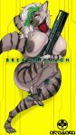 2026 5_fingers absurd_res anthro bexx big_breasts big_butt breasts brown_nipples butt cd_projekt_red cream_(creams621) curvy_figure cybernetic_arm cybernetic_eye cybernetic_leg cybernetic_limb cybernetics cyberpunk cyberpunk_2077 digital_media_(artwork) female fingers fur fur_markings fur_tuft furry_tail genitals green_hair green_lips grey_body grey_fur gun hair hi_res huge_breasts hyena lips looking_at_viewer machine mammal markings mature_anthro mature_female nipples nude presenting presenting_breasts ranged_weapon seductive sex smile solo solo_focus striped_hyena tail tail_tuft text thick_thighs tuft voluptuous weapon wide_hips