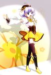  ahoge boots corset cosplay creamy_mami detached_sleeves fingerless_gloves gloves hat mahou_no_tenshi_creamy_mami mahou_shoujo_madoka_magica meguri morisawa_yuu namesake pun skirt solo spotlight thighhighs tomoe_mami tomoe_mami_(cosplay) 