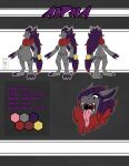 2020 anthro awoogasm belly butt claws clenched_teeth fan_character fangs front_view fur generation_5_pokemon hair headshot_portrait hi_res inner_ear_fluff licking licking_lips male model_sheet nintendo nude open_mouth pokemon pokemon_(species) portrait rear_view signature solo standing teeth text tongue tongue_out tuft vore zoroark