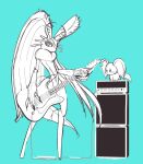 alien ambiguous_gender amplifier anthro antlers big_ears biped bipedal_feral black_and_white blush blush_stickers chest_tuft chinchillid countershade_torso countershading digital_drawing_(artwork) digital_media_(artwork) digitigrade duo electric_guitar elfilin fecto_elfilis feral fingernails fluffy fluffy_tail guide_lines guitar head_wings hi_res holding_guitar holding_musical_instrument holding_object horn huge_wings kirby_(series) kirby_and_the_forgotten_land looking_at_viewer loudspeaker male_(lore) mammal monochrome mouthless musical_instrument nails neck_tuft nintendo notched_ear plucked_string_instrument pupils rodent seiyui_hn semi-anthro simple_background size_difference starling_(kirby) string_instrument tail teal_background three-quarter_view tuft unusual_wing_placement wings