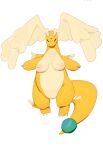 2026 3_fingers absurd_res ankle_tuft areola arm_tuft big_breasts big_wings breasts claws eyes_closed female feral fingers flying generation_9_pokemon head_wings hi_res horn leg_tuft lighter_belly mega_dragonite mega_evolution nintendo nipples orange_body orange_skin orange_tail pink_areola pink_nipples pokemon pokemon_(species) shoulder_tuft simple_background snout solo solterv tail tail_orb thick_tail tuft unusual_wing_placement white_background white_claws wings yellow_horn yellow_wings