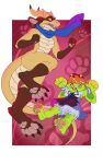 absurd_res anthro breasts claws clothed clothing dress duo featureless_breasts feet female frilly frilly_clothing fur furaffinity genie green_body hair hat headgear headwear hi_res maid_uniform mammal mascot medium_breasts mordorinka non-mammal_breasts open_mouth pawpads paws purple_eyes rednef reptile scales scalie smile teeth thick_thighs toes uniform upskirt ventral_scales yellow_body