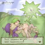 1:1 absurd_res andromorph andromorph/male andromorph_penetrated anthro bodily_fluids brother_penetrating_brother clothed clothing coffee_(artist) coffeebynight duo ejaculation face_lick female_to_male generation_2_pokemon genital_fluids grass hi_res holding_belly impregnation impregnation_view inbreeding incest_(lore) incest_impregnation intersex intersex/male intersex_penetrated licking male male_penetrating male_penetrating_andromorph male_penetrating_intersex narrowed_eyes nintendo outside partially_clothed penetration penile penile_penetration penis_in_vagina plant pokemon pokemon_(species) pokemon_daycare sex side_view smeargle spots tail text text_box tongue trans_(lore) vaginal vaginal_fluids vaginal_penetration vaginal_squirting