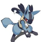  action_pose alpha_channel ambiguous_gender chest_spike high-angle_view lucario nintendo paws pok&eacute;mon pok&eacute;mon_(species) pose shin_(artist) solo standing video_games 
