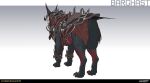 2026 3_toes absurd_res ambiguous_feral ambiguous_gender armor barghast_(highguard) black_armor black_body black_claws black_fur black_tail bone bone_mask brown_inner_ear_fluff canid canid_demon chest_scar claws clothed clothed_ambiguous clothed_feral clothing colored company_name concept_art demon digital_drawing_(artwork) digital_media_(artwork) english_description english_text feet feral fur gradient_background greaves hi_res highguard_(game) horned_mask inner_ear_fluff leg_markings light lighting mammal markings mask multicolored_body multicolored_fur nicholas_patrick_kelana official_art open_mouth orange_scar paws quadruped red_clothing red_markings red_tail red_topwear saddle scar shaded simple_background skull skull_mask solo standing tail text three-quarter_view toe_claws toes topwear tuft two_tone_tail white_mask