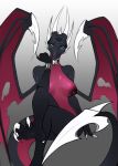 absurd_res activision anthro big_breasts black_body breasts crossed_legs cuffs_(clothing) cynder dragon emptylighter feet female front_view green_eyes grin hi_res horn jewelry looking_at_viewer markings mythological_creature mythological_scalie mythology nipple_piercing nipples nude nude_female piercing scalie seductive sitting smile solo spyro_the_dragon talons teasing teasing_viewer toes western wings