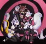 2026 abstract_background alternate_species anthro aquatic arctic_fox armwear bandeau belt black_armwear black_clothing black_crop_top black_elbow_gloves black_gloves black_handwear black_latex black_legwear black_shirt black_thigh_highs black_topwear bodily_fluids bodysuit breasts brown_body brown_fur brown_hair canid canine clothed clothed_anthro clothed_female clothed_male clothing crop_top drooling elbow_gloves fangs feet felid feline female fin fingerless_gloves fish fluffy fluffy_tail foot_fetish fox fur generation_1_pokemon gloves group hair handwear hi_res highlights_(coloring) hypnosis kneeling latex latex_armwear latex_clothing latex_crop_top latex_elbow_gloves latex_gloves latex_handwear latex_legwear latex_shirt latex_thigh_highs latex_topwear legendary_pokemon legwear looking_at_viewer lynx male mammal markings mewtwo mind_control multicolored_body multicolored_bodysuit multicolored_clothing multicolored_hair multicolored_skinsuit nintendo pantherine pawpads pink_eyes pink_highlights pink_latex pokemon pokemon_(species) sabertooth_(anatomy) saliva scarlet-frost shark shirt skinsuit snow_leopard spiral_background spots spotted_body spotted_fur square_crossover tail tail_fin teeth thigh_highs tight_clothing topwear true_fox two_tone_body two_tone_bodysuit two_tone_clothing two_tone_hair two_tone_skinsuit white_body white_fur white_hair yellow_body zaide_(ashkelling)