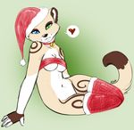  &hearts; ajna anthro bell christmas clothed clothing collaboration collar female ferret hat heterochromia holidays looking_at_viewer mammal mustelid pinup pose ryunwoofie santa_hat seductive skimpy solo xmas 