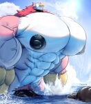 2025 abs anthro areola avian beak biceps big_muscles big_nipples big_pecs big_penis bird black_areola black_collar black_nipples black_penis closed_smile cloud collar collar_only countershade_face countershade_feathers countershade_torso countershading croconut day deltoids detailed_background digital_media_(artwork) erection eyes_closed feathers forearm_muscles genitals glistening glistening_genitalia glistening_nipples glistening_penis hi_res huge_muscles huge_pecs huge_penis hyper hyper_genitalia hyper_muscles hyper_pecs hyper_penis male male_anthro mouth_closed multicolored_body multicolored_feathers muscular muscular_anthro muscular_arms muscular_male navi_(navisdx) neck_tuft nipples nude nude_anthro nude_male outside partially_submerged pecs penis pink_body pink_feathers pubes scuted_arms scutes sea shaded signature sky smile solo splash sun three-quarter_view tuft two_tone_body two_tone_feathers vein veiny_muscles water wet white_body white_countershading white_feathers yellow_arms yellow_beak