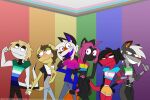 ace_(nekromystikos) anthro brandon_(nekromystikos) chel_(nekromystikos) clothing dez_(nekromystikos) eternal-chronicler female group hi_res kudo_(nekromystikos) lgbt_pride male male/female male/male nekromystikos pride_color_clothing pride_color_flag pride_colors trans_(lore) trans_woman_(lore) vic_(nekromystikos)