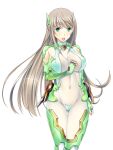  1girl :o aqua_eyes armor ass_visible_through_thighs ayanose_natsume blush bodysuit breasts brown_hair cameltoe covered_navel covered_nipples elbow_gloves fingerless_gloves game_asset gloves green_eyes hair_ornament large_breasts large_variant_set long_hair looking_at_viewer magical_girl mahou_shoujo_lucifer_ouka nobushito non-web_source official_art open_mouth self-datamine simple_background skin_tight solo standing tachi-e thigh_gap transparent_background variant_set very_long_hair 