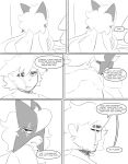 absurd_res anthro bodily_fluids comforting comic dialogue duo english_text facial_hair facial_scar female generation_9_pokemon hand_on_shoulder hi_res human looking_back male mammal mask meowscarada monochrome nintendo pokemon pokemon_(species) rear_view sad scar spicykiwi story talking_to_another tears text thomas_(spicykiwi) tulip_(spicykiwi)