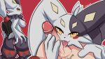 absurd_res anthro big_breasts breasts butt butt_grab cinicalvoice dupin_(pal) female genitals hand_on_butt hi_res humanoid humanoid_genitalia humanoid_on_anthro humanoid_penis interspecies lagomorph licking mammal mostly_offscreen_character oral pal_(species) palmorph palphilia palworld penile penis penis_lick pocketpair sex solo spreading tongue vulva