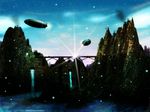  bad_id bad_pixiv_id blimp cloud copyright_request dirigible highres juventiart landscape no_humans scenery sky star_(sky) starry_sky water 