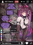  1boy 1girl all_fours arm_strap armpit_crease azki_(hololive) azki_(little_devil)_(hololive) bare_shoulders black_boots black_choker black_leotard black_necktie black_tail black_tiara blacked_female blurry blurry_background blush boots breasts brown_gloves chat_log choker clothed_female_nude_male collarbone dark_skin demon_girl demon_horns demon_tail demon_wings ear_piercing elbow_gloves english_text erection fake_screenshot feet_out_of_frame gloves gradient_horns hair_between_eyes hand_on_another's_ass heart heart-shaped_pupils hetero heterochromia highres hololive horns huge_penis imminent_penetration indoors interracial kneehighs large_breasts leotard livestream long_hair looking_at_viewer low_wings multicolored_horns multiple_piercings necktie ntr5304 nude official_alternate_hairstyle penis piercing pink_eyes pink_horns pornography_production purple_hair queen_of_spades_symbol race_fetishism race_fetishism_symbol sheet_grab short_necktie socks spade_(shape) spade_brooch speech_bubble steaming_body strapless strapless_leotard symbol-shaped_pupils tail thigh_strap thighs tiara twintails veins veiny_penis very_dark_skin very_long_hair virtual_youtuber wings 