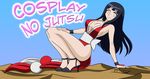  black_hair breasts cosplay high_heels highres huge_breasts hyuuga_hinata long_hair long_legs naruto naruto_(series) naruto_shippuuden ninja ribbon shiranui_mai shiranui_mai_(cosplay) shoes solo the_king_of_fighters vector_trace wslasher 