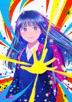  1girl akiyama_minato_(pepper0) backpack bag blue_eyes blue_hair blue_jacket closed_mouth collared_shirt commentary_request higashiyama_shou highres jacket kisaki_an_(undark:_atarashii_toumei_na_chikara_no_subete) light_blush long_hair long_sleeves looking_at_viewer multicolored_hair pink_bag pink_eyes pink_hair school_uniform shirt solo sparkle sparkling_eyes two-tone_hair undark:_atarashii_toumei_na_chikara_no_subete upper_body 