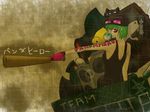  animal bat candy cat doll food green_hair gumi panda_hero_(vocaloid) short_hair vocaloid weapon 