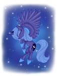  alicorn blue_hair crown cutie_mark equine female feral friendship_is_magic hair hasbro hi_res horn horse long_hair mammal mlpazureglow my_little_pony pegacorn plain_background pony princess_luna_(mlp) shiny solo stars tail winged_unicorn wings 