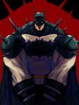  1boy absolute_batman absolute_dc absurdres back_spikes bat_mask batman batman_(absolute_dc) batman_symbol belt black_bodysuit bodysuit dc_comics grey_bodysuit groovy_(docilebread) highres male_focus multicolored_suit muscular muscular_male solo superhero_costume taut_bodysuit taut_clothes two-tone_suit utility_belt 