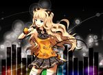  animal_ears bad_id bad_pixiv_id blonde_hair blue_eyes bow bracelet cat_ears jewelry long_hair microphone minust music open_mouth seeu singing skirt smile solo thighhighs very_long_hair vocaloid zettai_ryouiki 