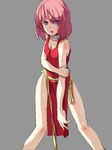  blue_eyes breasts child_(pixiv2990158) choker cleavage female final_fantasy final_fantasy_v lenna_charlotte_tycoon monk open_mouth pink_hair sash short_hair solo 