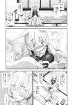  2girls animal_ear_fluff animal_ears blush breasts fox_ears fox_girl greyscale highres kneeling large_breasts long_hair medium_hair monochrome multiple_girls speech_bubble tatami touhou translation_request under_covers yakumo_ran yakumo_yukari yohane 