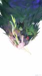  1boy alba1339 animal_ear_fluff animal_ears belt_pouch black_hair bow_(weapon) commentary_request flower fox_boy fox_ears fox_tail genshin_impact grass green_eyes green_hair hair_between_eyes highres holding holding_bow_(weapon) holding_weapon hunter's_path_(genshin_impact) male_focus multicolored_hair negative_space on_one_knee outdoors pouch short_hair solo streaked_hair tail tighnari_(genshin_impact) vision_(genshin_impact) weapon 