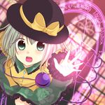  bun_no_ji green_eyes green_hair hat komeiji_koishi magic_circle solo touhou 