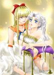  2girls aino_minako bishoujo_senshi_sailor_moon blonde_hair blue_eyes kiss multiple_girls princes queen_serenity sailor_venus saliva white_hair yuri 