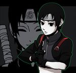  black_eyes black_hair gloves kamoi_hayato male_focus naruto naruto_shippuuden partially_colored sai solo 