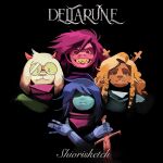  1boy 1other 2girls album_cover_redraw animal_ears antlers black_background blue_hair blue_skin bohemian_rhapsody colored_skin deer_antlers deer_ears deer_girl deltarune derivative_work goat_boy goat_horns green_eyes highres horns kris_(deltarune) multiple_girls noelle_holiday pink_hair pink_scarf pink_skin queen_(band) ralsei reptile_girl round_eyewear scarf shaded_face sharp_teeth shiorisketch susie_(dark_world)_(deltarune) susie_(deltarune) teeth utdr_(toby_fox) 