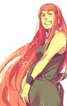  eyes_closed grin hair_ornament hairclip i_(kaiyou) long_hair naruto naruto_shippuuden red_hair smile solo uzumaki_kushina 