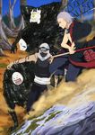  2boys green_eyes hidan highres itsuse kakuzu multiple_boys naruto naruto_shippuuden white_hair 