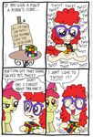  applebloom_(mlp) bow cartoon comic cub cute equine eye_contact eyewear female feral friendship_is_magic glasses hair horse humor iygaparc kinkyturtle lisp mammal my_little_pony pince-nez pony pun red_hair rubik's_cube smile timothy_fay twist_(mlp) what_a_twist young 