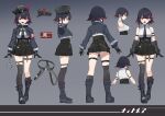  1girl akasaai black_boots black_hair black_jacket black_necktie black_skirt blush boots breasts hat jacket large_breasts miniskirt multicolored_hair necktie night_mea_(vtuber) open_mouth panties pantyshot pleated_skirt pokev red_eyes red_streaks shirt short_hair skirt streaked_hair thighhighs underwear upskirt white_shirt 