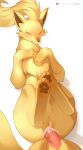  1girl ^_^ anal ancesra animal_focus animal_sexualization artist_name bestiality blonde_hair blush cleft_of_venus clitoral_hood closed_eyes cum cum_in_ass disembodied_penis erection feet fox from_above full_body hands_on_own_chest happy happy_sex hetero highres large_variant_set legs_up long_hair lying multiple_tails ninetales no_humans non-web_source on_back open_mouth own_hands_together patreon_logo patreon_username pawpads penis pokemon pokemon_(creature) pussy sex simple_background smile soles solo_focus tail uncensored variant_set watermark web_address white_background zoophilia 