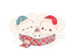  animal animal_focus blue_hat blue_scarf closed_eyes closed_mouth hat inomo_(qimoshu) maushold maushold_(family_of_three) mouse_(animal) no_humans plaid_clothes plaid_hat plaid_scarf pokemon pokemon_(creature) red_hat red_scarf sample_watermark scarf simple_background watermark white_background 